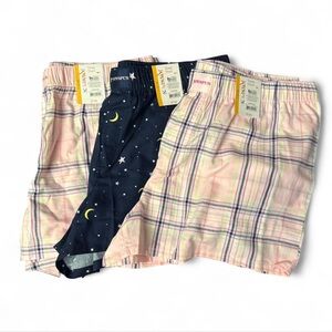 Women's Plaid and Star Print Pajama Shorts Set
